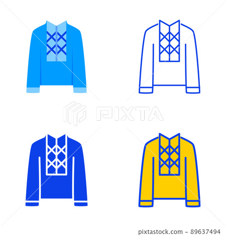 Ukrainian national shirt icon set Ukrainian national shirt icon set 89637494