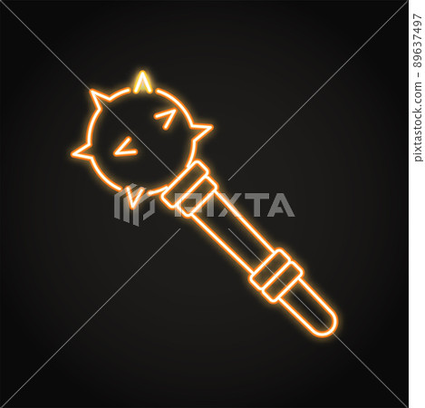 Neon mace icon in line style 89637497