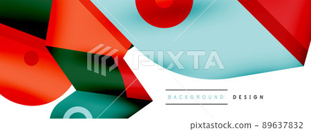 Creative bright geometric wallpaper. Minimal abstract background. Circles lines shapes composition vector illustration for wallpaper banner background or landing page 89637832
