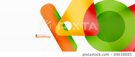 Primitive geometric shapes - line, triangle, square and circle composition. Vector geometric minimal abstract background for wallpaper, banner, background, landing page 89638085