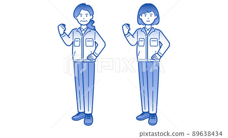 Work clothes female whole body 89638434