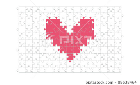 Jigsaw puzzle background image with heart picture - Stock Illustration ...