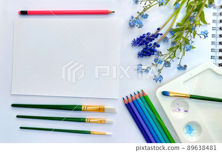 Flat lay sketchbook Flat lay sketchbook 89638481