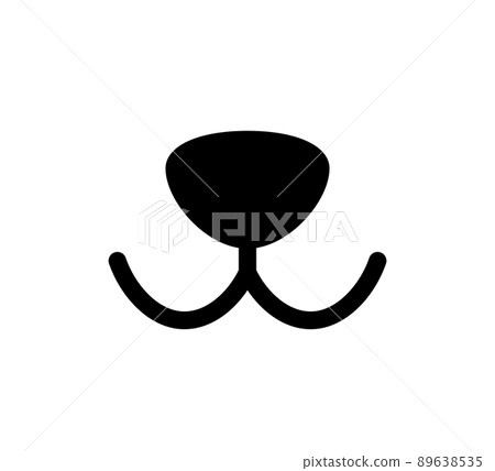 Dog face icon. Dog mouth and nose. Happy smile cat face. Icon for pet shop. Vector illustration isolated on white background Dog face icon. Dog mouth and nose. Happy smile cat face. Icon for pet shop. Vector illustration isolated on white background 89638535