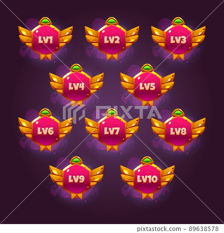 Game badges of level number 89638578