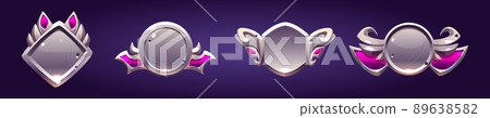 Game silver award labels, trophy badges 89638582