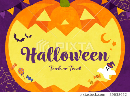 Halloween pumpkin vector illustration frame background (Halloween) 89638652