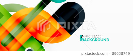 Creative geometric wallpaper. Minimal geometric background with round shapes. Trendy techno business template for wallpaper, banner, background or landing Creative geometric wallpaper. Minimal geometric background with round shapes. Trendy techno business template for wallpaper, banner, background or landing 89638749