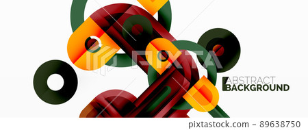 Creative geometric wallpaper. Minimal geometric background with round shapes. Trendy techno business template for wallpaper, banner, background or landing Creative geometric wallpaper. Minimal geometric background with round shapes. Trendy techno business template for wallpaper, banner, background or landing 89638750