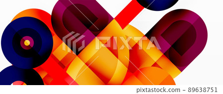 Creative geometric wallpaper. Minimal abstract background. Bright color geometric shapes on white backdrop. Business template for wallpaper, banner, background or landing Creative geometric wallpaper. Minimal abstract background. Bright color geometric shapes on white backdrop. Business template for wallpaper, banner, background or landing 89638751