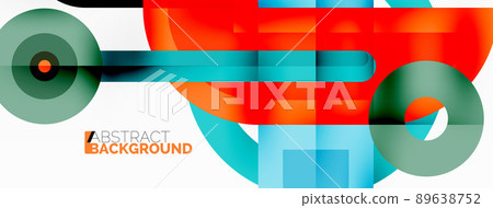 Creative geometric wallpaper. Minimal abstract background. Bright color geometric shapes on white backdrop. Business template for wallpaper, banner, background or landing Creative geometric wallpaper. Minimal abstract background. Bright color geometric shapes on white backdrop. Business template for wallpaper, banner, background or landing 89638752
