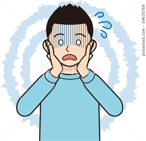 一個穿著不耐煩的運動衫_線條畫的男人 一個穿著不耐煩的運動衫_線條畫的男人 89638769