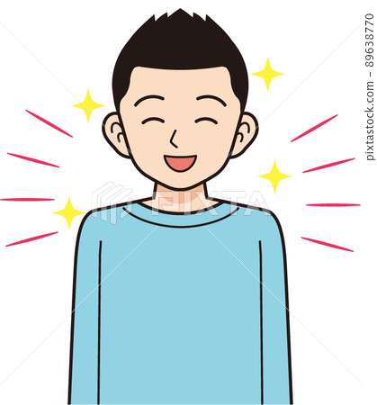 一個穿著微笑的運動衫_線條畫的男人 一個穿著微笑的運動衫_線條畫的男人 89638770
