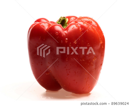 Pepper with sweet taste and water drops on shiny peel 89639024