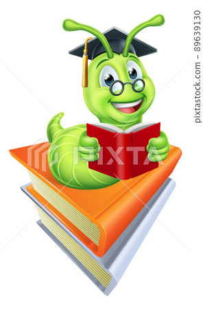 Caterpillar Book Worm Reading Cartoon Caterpillar Book Worm Reading Cartoon 89639130