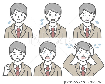 The strength of the crying expression, a middle-aged man in a suit The strength of the crying expression, a middle-aged man in a suit 89639265