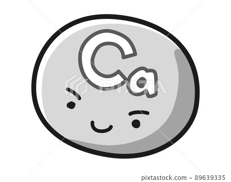 Illustration of Ca (calcium) character (black and white) 89639335