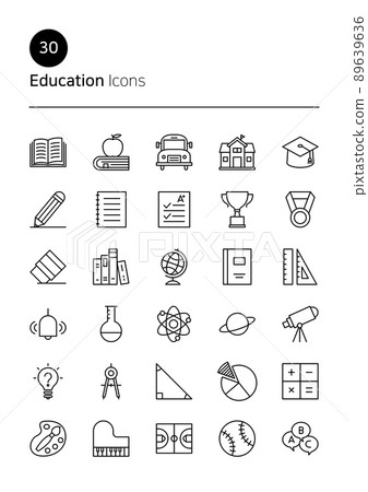 Line icon set-Education 89639636