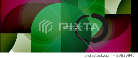 Round triangle shapes lines and circles. Geometric vector illustration for wallpaper banner background or landing page Round triangle shapes lines and circles. Geometric vector illustration for wallpaper banner background or landing page 89639943