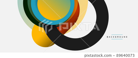 Circle and round shapes abstract background. Vector illustration for wallpaper banner background or landing page Circle and round shapes abstract background. Vector illustration for wallpaper banner background or landing page 89640073