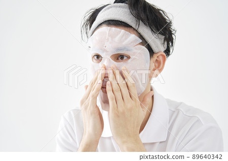 Male face mask white background Male face mask white background 89640342