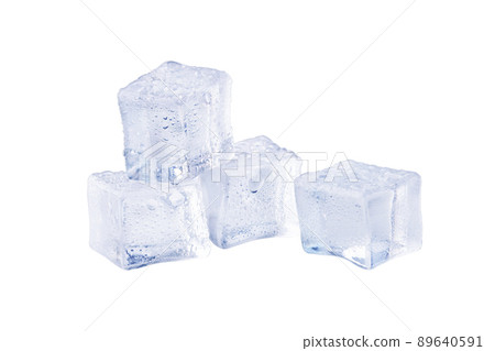 Melting ice cubes isolated on white background. Ice cube for refreshing drink. 89640591