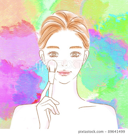 Women with make-up and colorful backgrounds 89641499