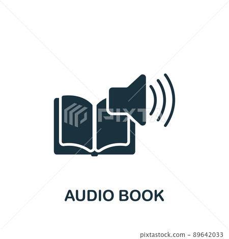 Audio Book icon. Monochrome simple E-Learning icon for templates, web design and infographics 89642033