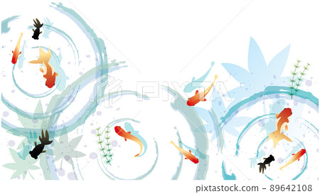 Summer goldfish water surface background Summer goldfish water surface background 89642108