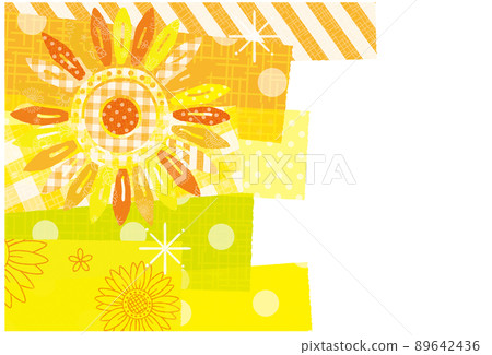 Sunflower flower pattern collage style background material 89642436