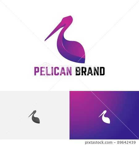 Beautiful Pelican Exotic Bird Elegant Gradient Logo Symbol 89642439