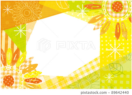 Sunflower flower pattern collage style background material 89642440