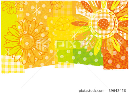 Sunflower flower pattern collage style background material Sunflower flower pattern collage style background material 89642458