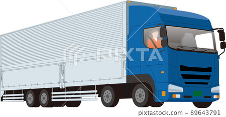 Illustration of a large wing truck and a driver 89643791