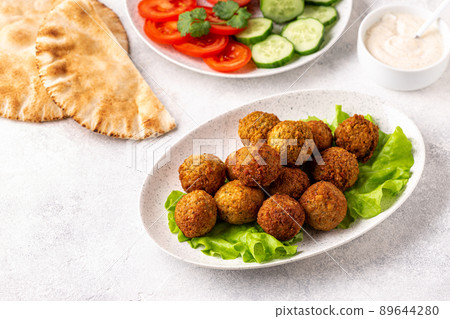 Vegetarian food - falafel balls from spiced chickpeas Vegetarian food - falafel balls from spiced chickpeas 89644280