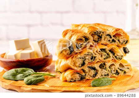 Spanakopita, greek phyllo pastry pie 89644288