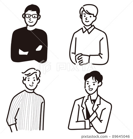Business male upper body vector illustration set 89645046