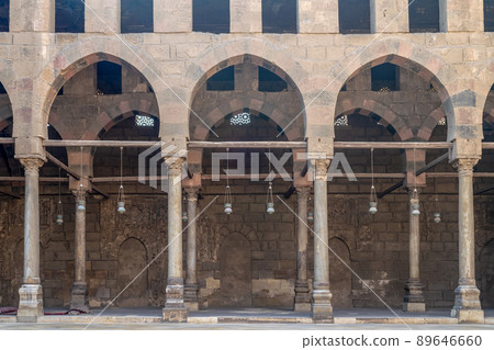 Corridor surrounding the courtyard of the Mosque of al Sultan al Nasir Muhammad ibn Qalawun, Citadel of Cairo, Egypt 89646660