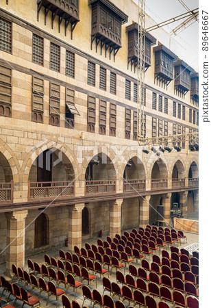Courtyard of caravansary (Wikala) of al-Ghuri, Medieval Cairo, Egypt Courtyard of caravansary (Wikala) of al-Ghuri, Medieval Cairo, Egypt 89646667