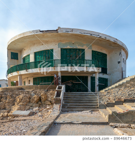 External shot of an old house by the Mediterranean Sea at Montaza park, Alexandria, Egypt, known as the villa of Mr Hussein El Shafei late vice president of Egypt 89646673