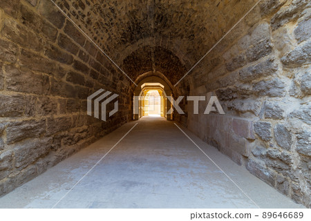 Mamluk era arched stones tunnel leading to Al-Muayyad Bimaristan (ancient hospital), Cairo, Egypt Mamluk era arched stones tunnel leading to Al-Muayyad Bimaristan (ancient hospital), Cairo, Egypt 89646689