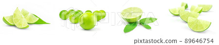 Set of limes on a background Set of limes on a background 89646754