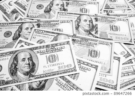 Financial and banking concept. Background consists of American dollar bills. 89647266