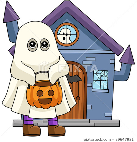 Ghost Trick or Treat Halloween Cartoon Clipart Ghost Trick or Treat Halloween Cartoon Clipart 89647981