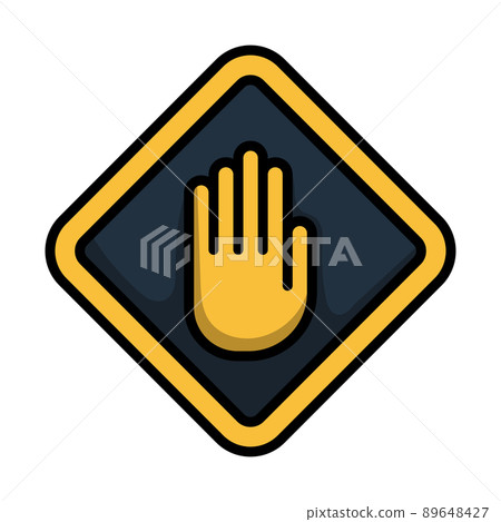 Icon Of Warning Hand - Stock Illustration [89648427] - PIXTA