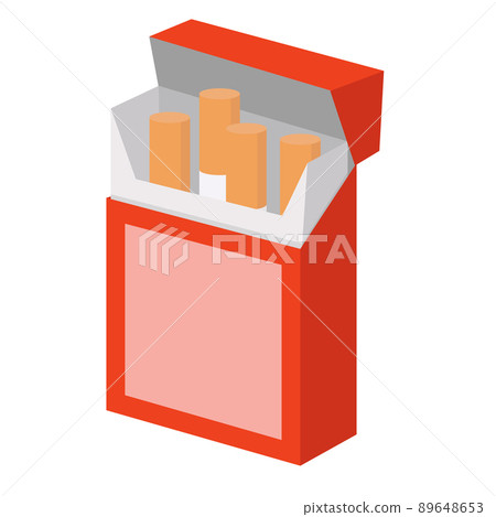 Open cigarettes in red pack isolate Open cigarettes in red pack isolate 89648653