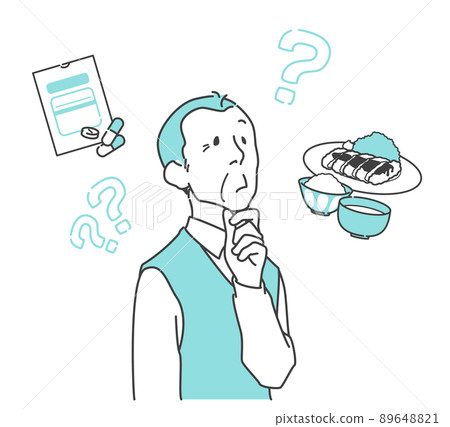 癡呆症，健忘藥物，膳食，日常生活的圖像插圖材料 89648821