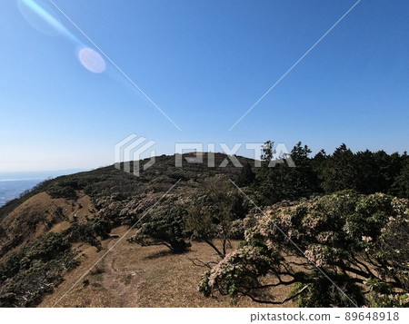 Torii at the summit of Nyudogadake in the Suzuka Mountains in Mie Prefecture 89648918