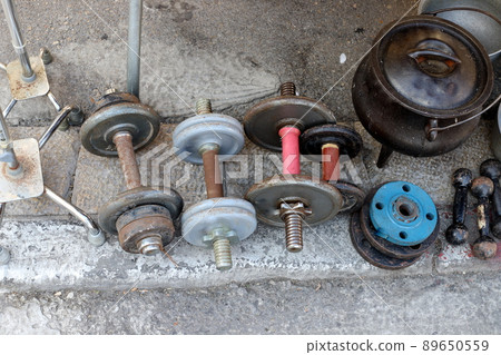 Very old and rusty things are sold at a flea market in Tel Aviv Very old and rusty things are sold at a flea market in Tel Aviv 89650559