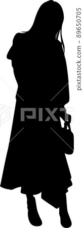 Silhouette A with a female handbag Silhouette A with a female handbag 89650705